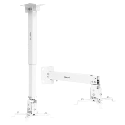 Mount-It! Full Motion Projector Wall and Ceiling Mount, 2-1/2"H x 4-1/2"W x 12-3/4"D, White