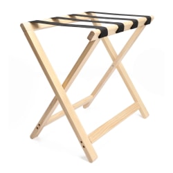 Hospitality 1 Source Wooden Luggage Racks, 20" x 22" x 14", Natural, Pack Of 4 Racks