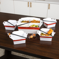 Mind Reader Bon Appetit Collection 5-Piece Chinese Take Out Serving Set, White