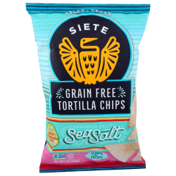 Siete Tortilla Chips, Sea Salt, 5 Oz, Total Qty 12