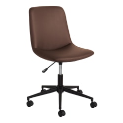Realspace® Floor Display Praxley Faux Leather Low-Back Task Office Chair, Brown, BIFMA Compliant