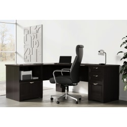 Realspace® Magellan Performance 71"W L-Shaped Corner Desk, Espresso