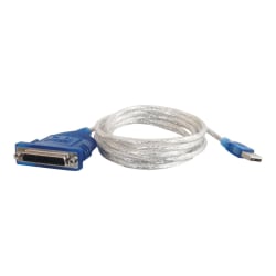 C2G 6ft USB to DB25 Parallel Printer Adapter Cable - Parallel adapter - USB - IEEE 1284 - blue