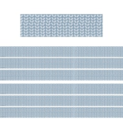 Teacher Created Resources Straight Border Trim, Classroom Cottage Blue Petals, 35' Per Pack, Set Of 6 Packs