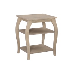 Powell Lahana Side Table With Shelves, 23"H x 20"W x 18"D, Natural