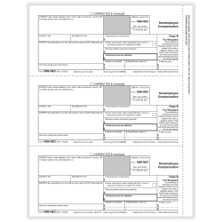 ComplyRight® 1099-NEC Tax Forms, Recipient Copy B, 3-Up, 8-1/2" x 11", Pack Of 150 Forms
