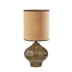 Adesso® Emma Large Table Lamp, 28-1/2"H, Rattan Shade/Dark Green Base
