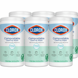 Clorox Free & Clear All Purpose Cleaning Wipes, 75 Per Tub, Carton Of 6 Tubs