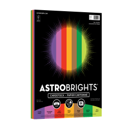 Astrobrights Colored Cardstock, Fall Assortment, Letter (8-1/2" x 11"), 65 Lb, Pack Of 84 Sheets