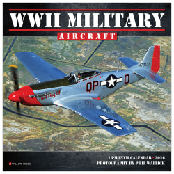 2026 Willow Creek Press Monthly Mini Wall Calendar, 7" x 7", WWII Military Aircraft, January To December, 53850