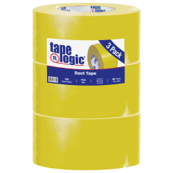 Tape Logic® Color Duct Tape, 3" Core, 3" x 180', Yellow, Case Of 3