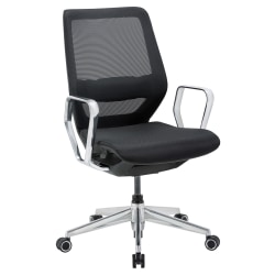 WorkPro® Sentrix Ergonomic Mesh/Mesh Mid-Back Manager Chair, Fixed Arms, Black, BIFMA Compliant