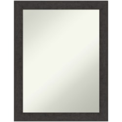 Amanti Art Narrow Non-Beveled Rectangle Framed Bathroom Wall Mirror, 27-1/2" x 21-1/2", Rustic Plank Espresso