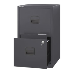 Bisley PFA 16"D Vertical 2-Drawer File Cabinet, Charcoal