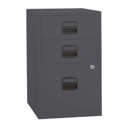 Bisley PFA 16"D Vertical 3-Drawer File Cabinet, Metal, Charcoal