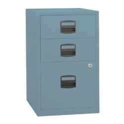 Bisley PFA 16"D Vertical 3-Drawer File Cabinet, Metal Blue