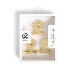 U Brands® Magnetic Bulldog Clips, Gold, Set Of 3 Clips