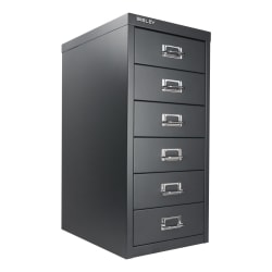 Bisley 15"D Vertical 6-Drawer File Cabinet, Charcoal