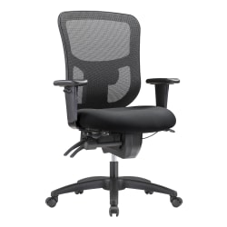 WorkPro® 9500XL Series Big & Tall Ergonomic Mesh/Premium Fabric Mid-Back Chair, Black/Black, BIFMA Compliant