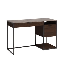 Sauder® International Lux 48"W Single Pedestal Computer Desk, Umber Wood