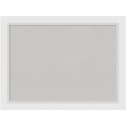 Amanti Art Cork Bulletin Board, 32" x 24", Gray, Blanco White Wood Frame