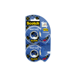 Scotch® Wall-Safe Tape, 3/4" x 650", Clear