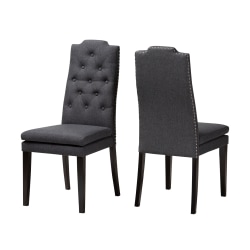 Baxton Studio 9113 Dylin Dining Chairs, Charcoal, Set Of 2 Chairs