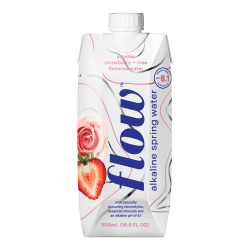 Flow Hydration Alkaline Spring Water, 17 Oz, Strawberry Rose, Pack Of 12