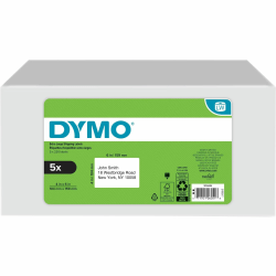 Dymo® LabelWriter XL Shipping Labels, 4" x 6", Rectangle, White, 220 Labels Per Roll, Pack Of 5 Rolls
