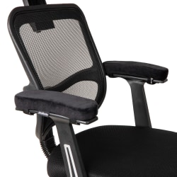 Mind Reader Air-Cloud Memory Foam Armrest Pads, 1-1/2"H x 3-1/4"W x 10-1/4"D, Black, Set Of 2 Pads