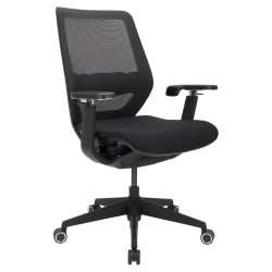 WorkPro® Sentrix Ergonomic Mesh/Fabric Mid-Back Manager's Chair, 3D Arms, Black, BIFMA Compliant