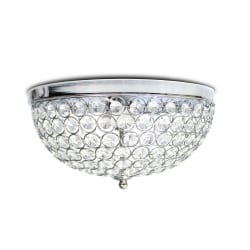 Elegant Designs Elipse 2-Light Flush-Mounted Ceiling Light, 13"W, Chrome