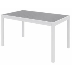 KFI Studios Eveleen Rectangle Outdoor Patio Table, 29"H x 32"W x 55"D, Gray/White