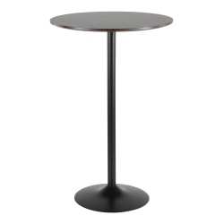 Lumisource Pebble Mid-Century Modern Table, Round, Espresso/Black