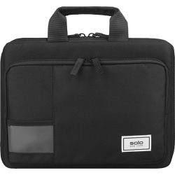 Solo New York Carrying Case for 11.6" Chromebook, Notebook - Black - Drop Resistant, Bacterial Resistant, Water Resistant - Fabric Body - Handle - 1 Each