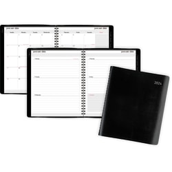2024 Office Depot® Brand Weekly/Monthly Planner, 7" x 9", Black, January To December 2024 , OD712000