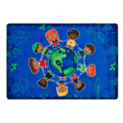 Carpets for Kids® Premium Collection Give the Planet a Hug Rug, 6' x 9', Blue