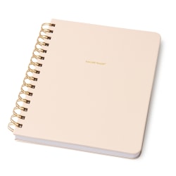 Russel & Hazel Vegan Leather Notebook, 6 1/4" x 8", Ruled, 98 Sheets, Bone