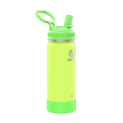 Takeya Actives Spout Reusable Water Bottle, 18 Oz, Glow-In-The-Dark Lightning Green