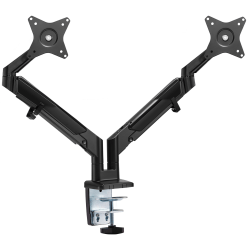 Mount-It! 32" Dual Monitor Mount With Low Profile Gas Spring Arms, Black