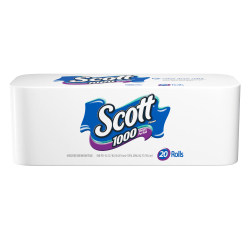 Scott® 1-Ply Toilet Paper, 1000 Sheets Per Roll, Pack Of 20 Rolls