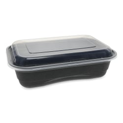 Pactiv Evergreen EarthChoice® Versa2Go Microwaveable Containers, 36 Oz, Black/Clear, Carton Of 150 Containers