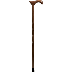 Brazos Walking Sticks™ Twisted Walnut Wood Cane With Derby Handle, 34"