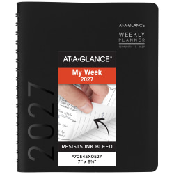 AT-A-GLANCE® Contemporary 2027 Weekly Monthly Planner, Black, Medium, 7" x 8 3/4", 70545X0527