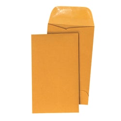 Quality Park® Coin Envelopes, 2 1/2" x 4 1/4", Brown Kraft, Box Of 500