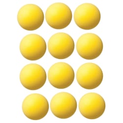 Champion Sports Uncoated Regular Density Foam Balls, 4", Yellow, Pack Of 12 Balls