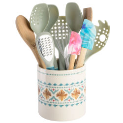 Spice by Tia Mowry Savory Saffron 12-Piece Wood And Nylon Kitchen Tool Set, Multicolor