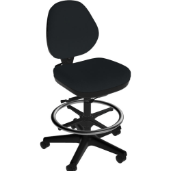 Sitmatic GoodFit Fabric Low-Back Task Stool, Armless, 46 1/2"H, Black