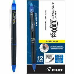 FriXion Erasable Gel Pens - Extra Fine 0.5 mm Point Size - Retractable - Blue - 12 / Dozen