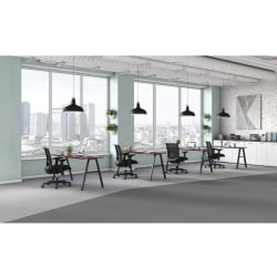 HON® Mod 60"W Table Writing Desk, Traditional Mahogany/Black